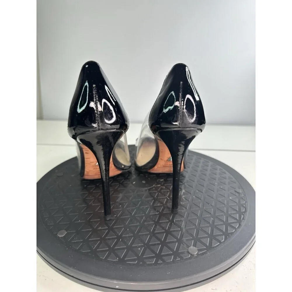 Schutz Cendi High Heel Women Dress Black Clear Pumps Shoes Size 6B